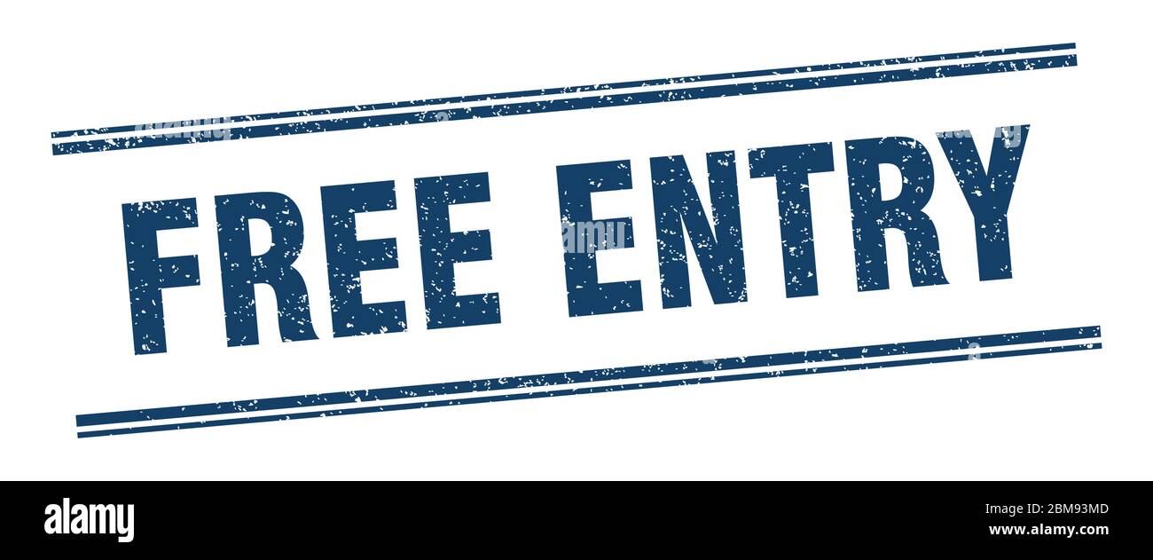 free entry stamp. free entry label. square grunge sign Stock Vector