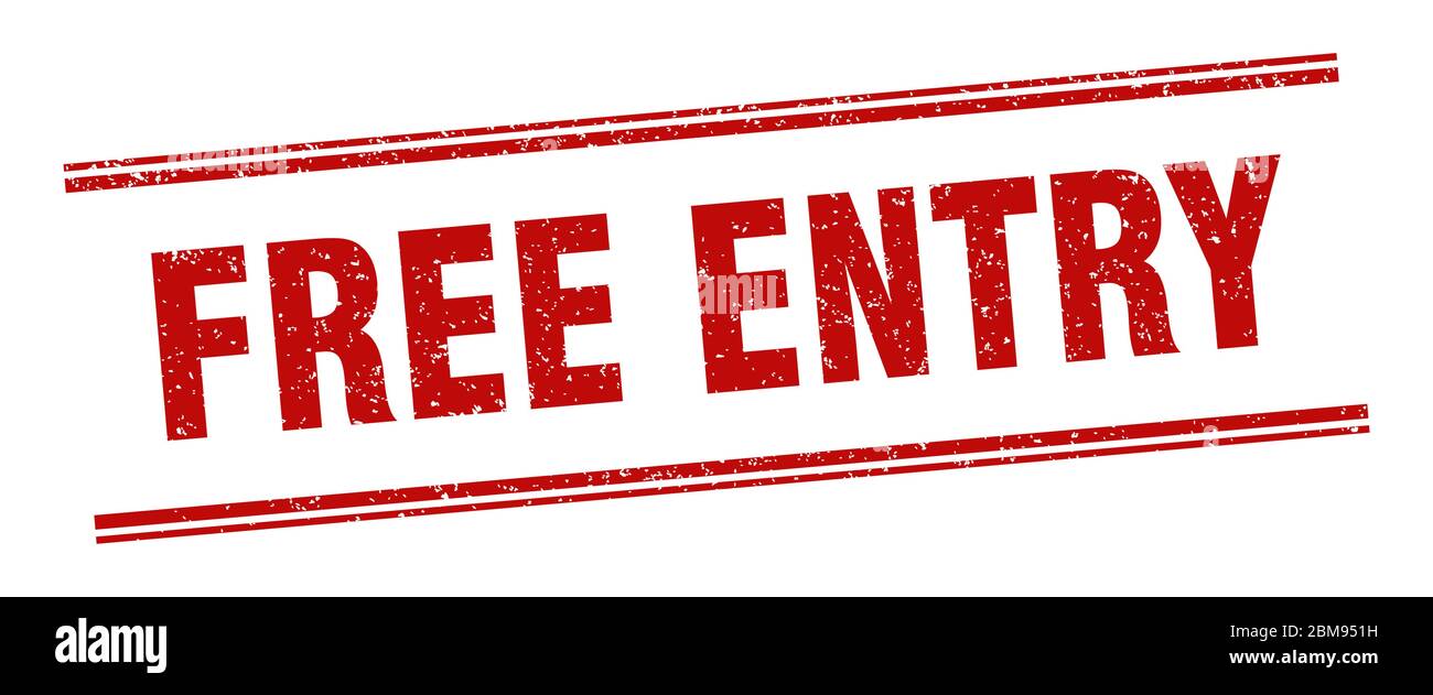 free entry stamp. free entry label. square grunge sign Stock Vector