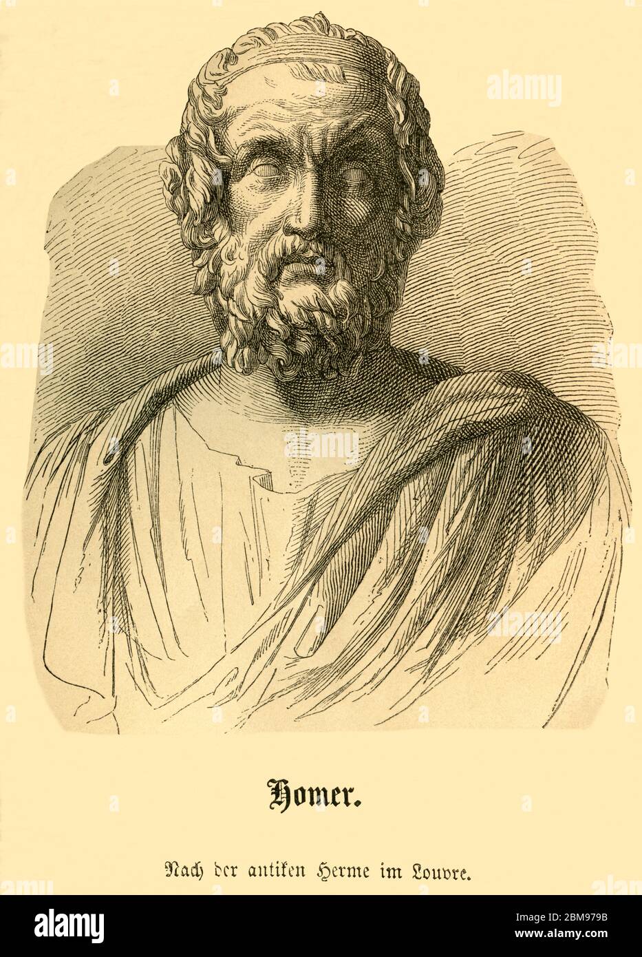Europa Griechenland Ios Homer Nach Einer Antiken Herme Im Louvre Motiv Aus Allgemeine Weltgeschichte Fur Alle Stande Von Den Fruhesten Zeiten Bis Zum Jahr 1870 Von Karl Von