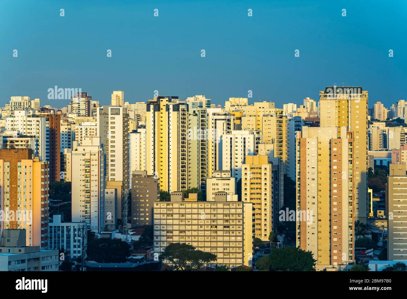 Big city, building, and blue sky. Sao Paulo city, Brazil. Stock Photo