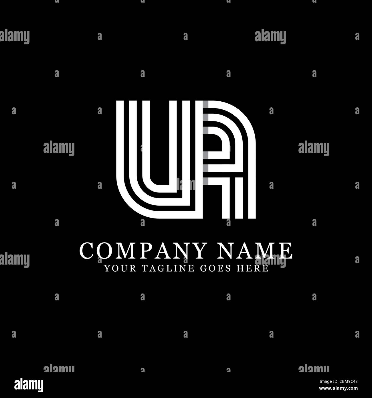 Creative monogram UA logo design vector, initial name logo inspiration Stock Vector