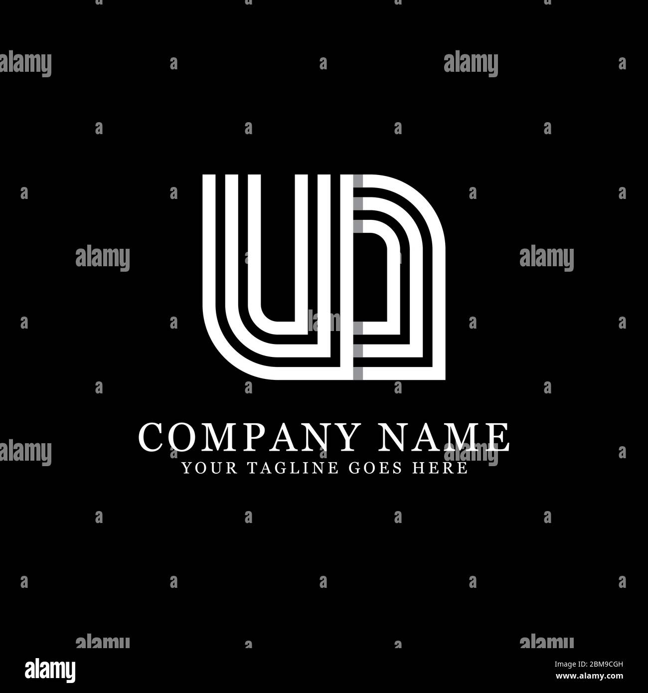 Creative monogram UD logo design vector, initial name logo inspiration Stock Vector