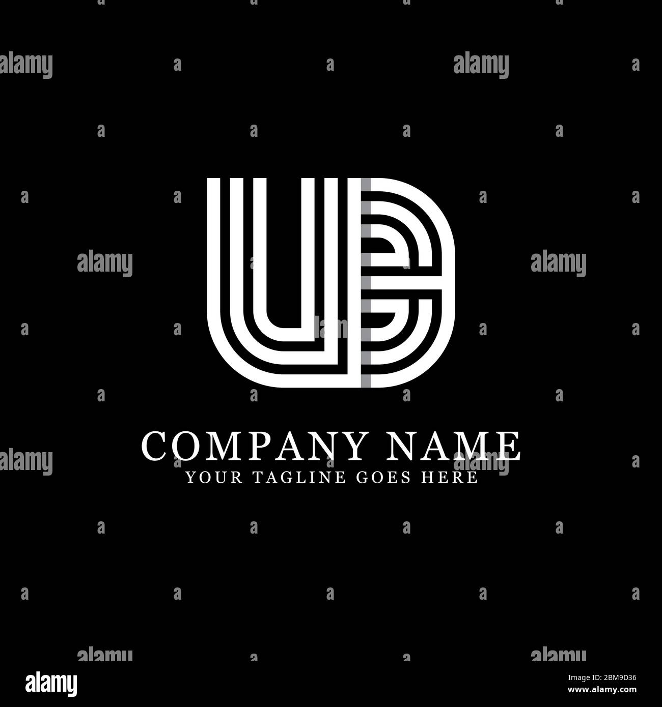 Creative monogram UB logo design vector, initial name logo inspiration Stock Vector