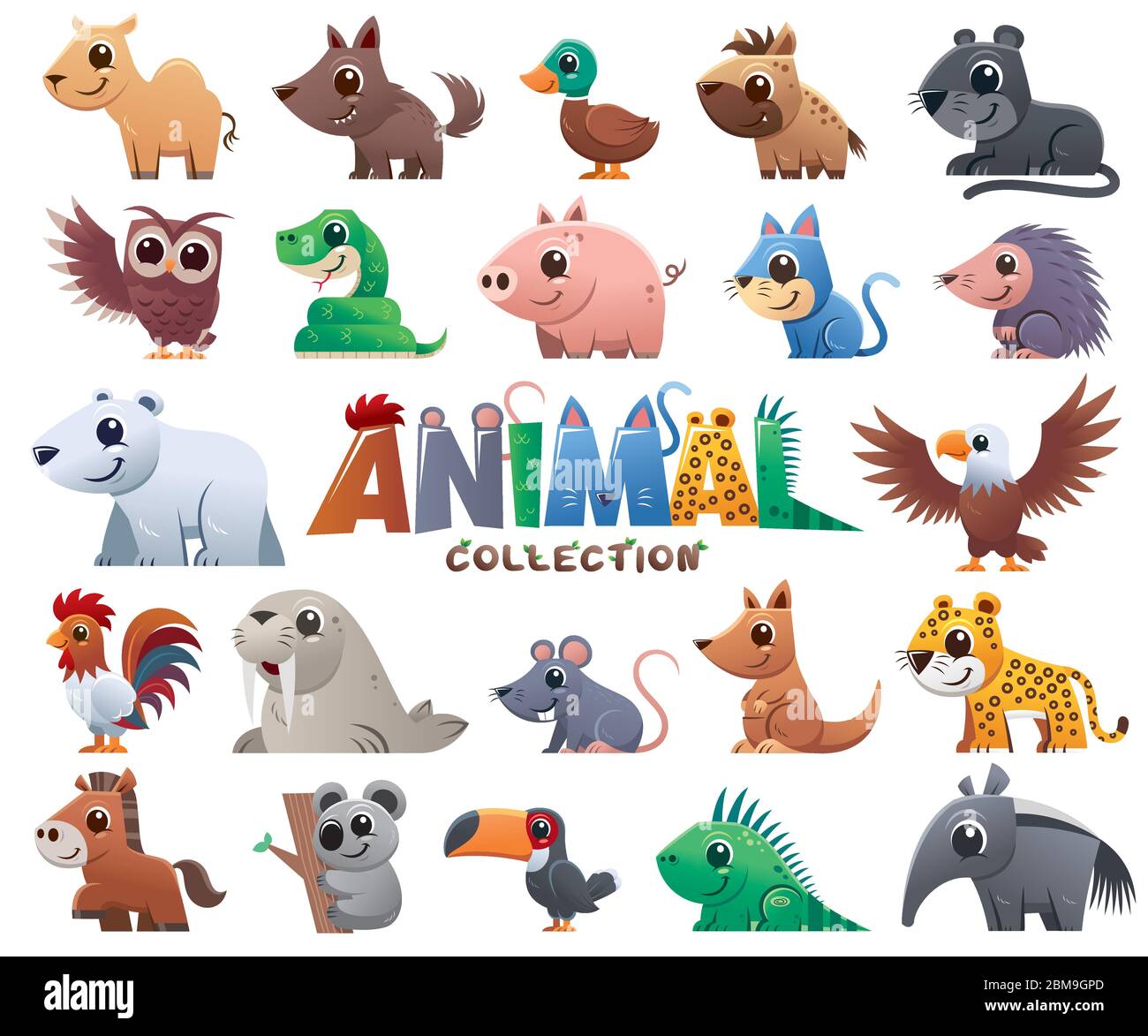 Vector illustration of Wild animals cartoons collection Stock Vector Image  & Art - Alamy