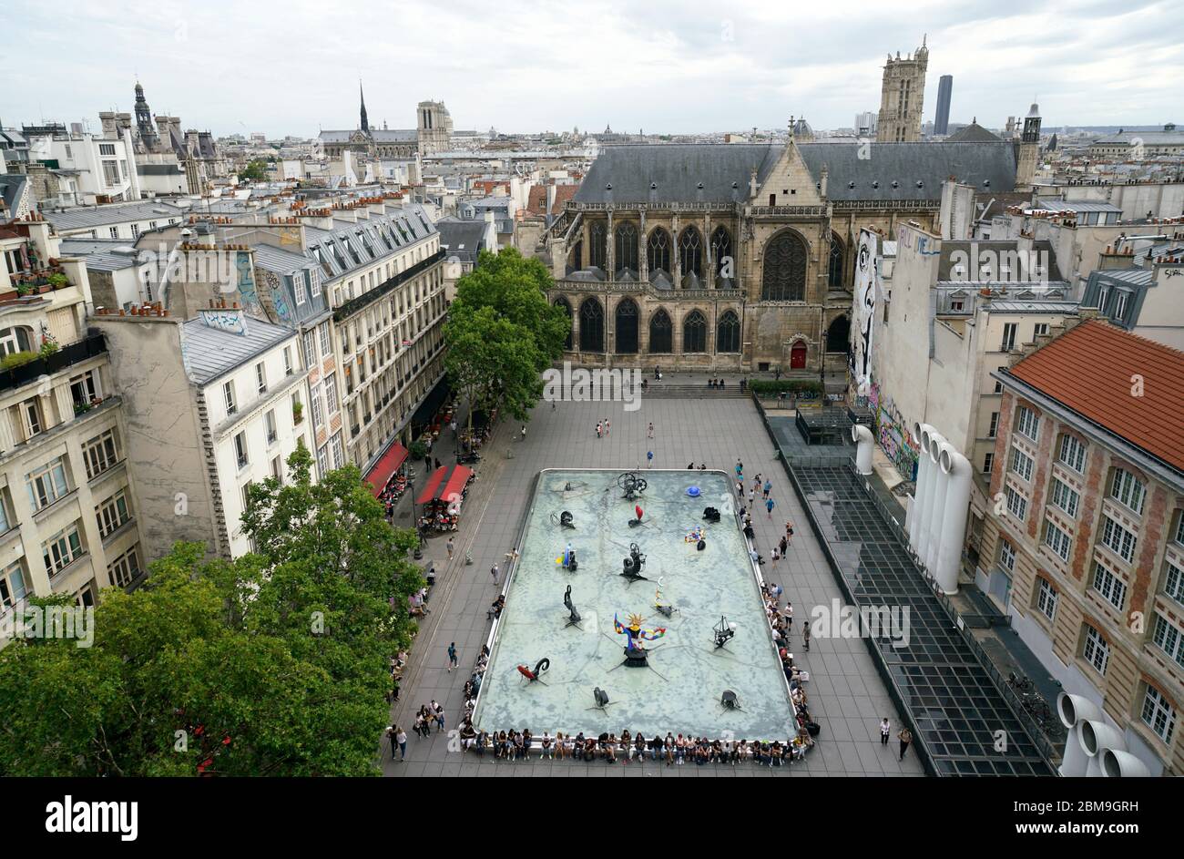 Stravinsky Fountain in Pompidou Center.Beaubourg.Paris.France Stock Photo