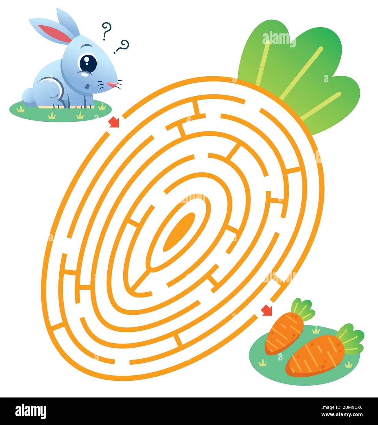 Education Maze Game Rabbit to carrot. Game for kids Stock Vector Image