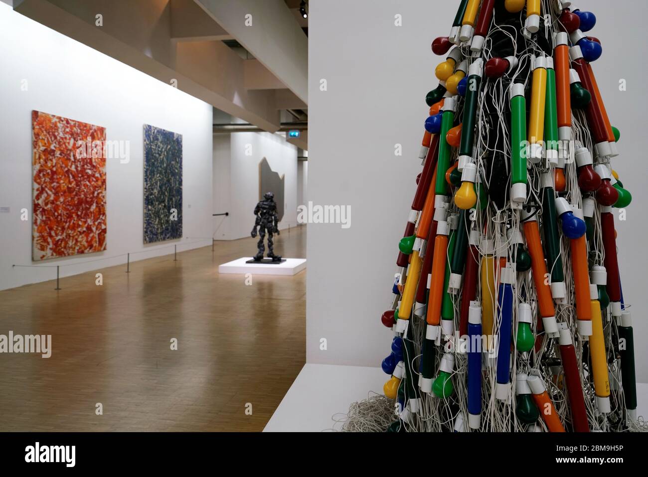 Exhibition in the gallery in Pompidou Centre.Beaubourg.Paris.France Stock Photo