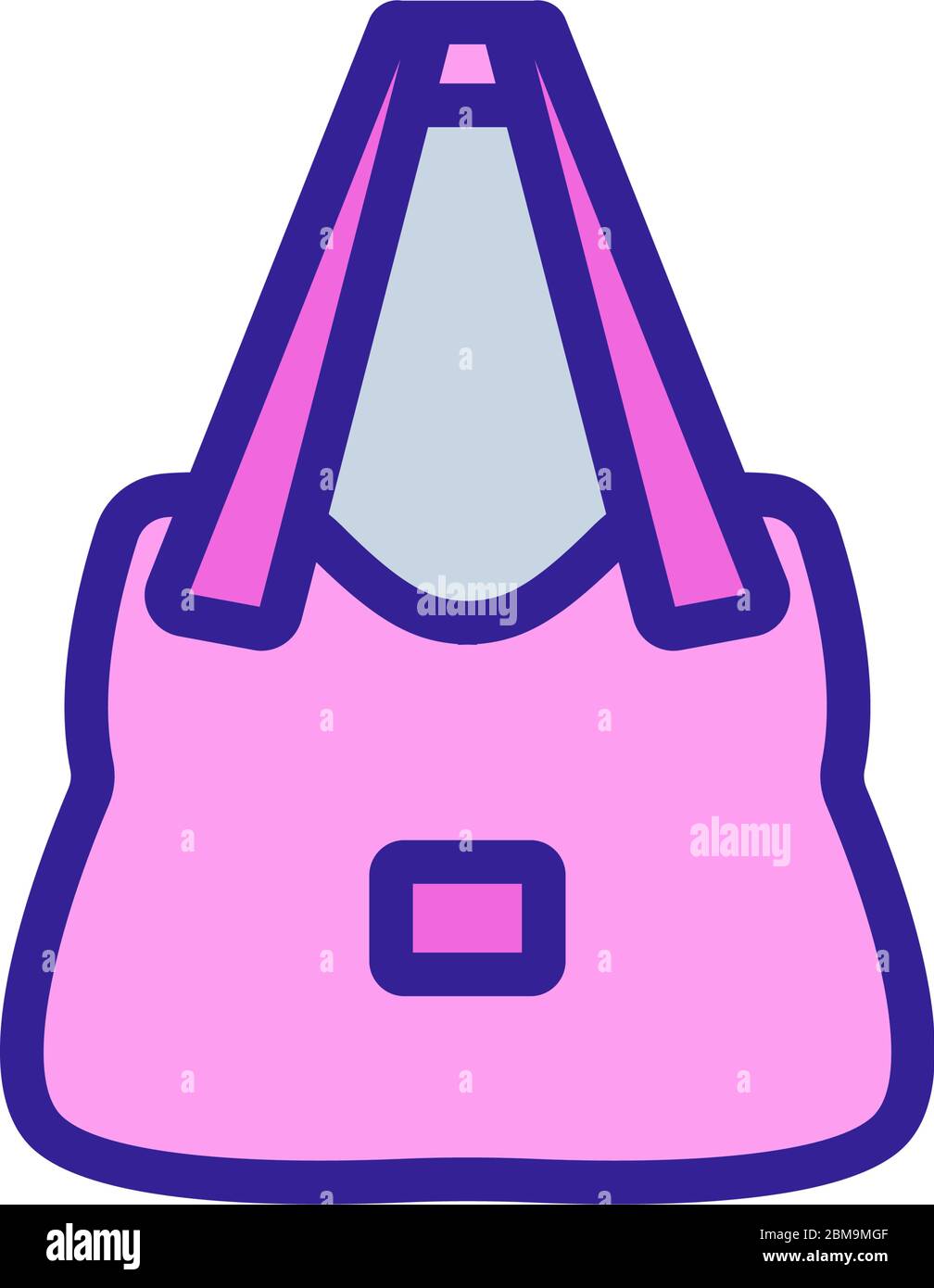 women bag with long handle icon vector. Stock Vector