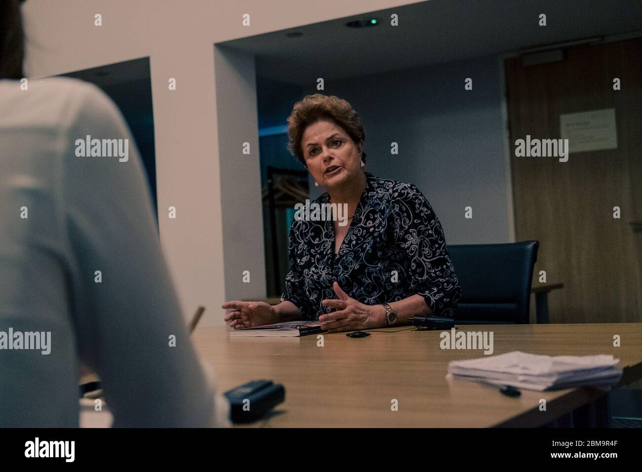 Former President of Brazil Dilma Rousseff during an interview in London, UK. Stock Photo
