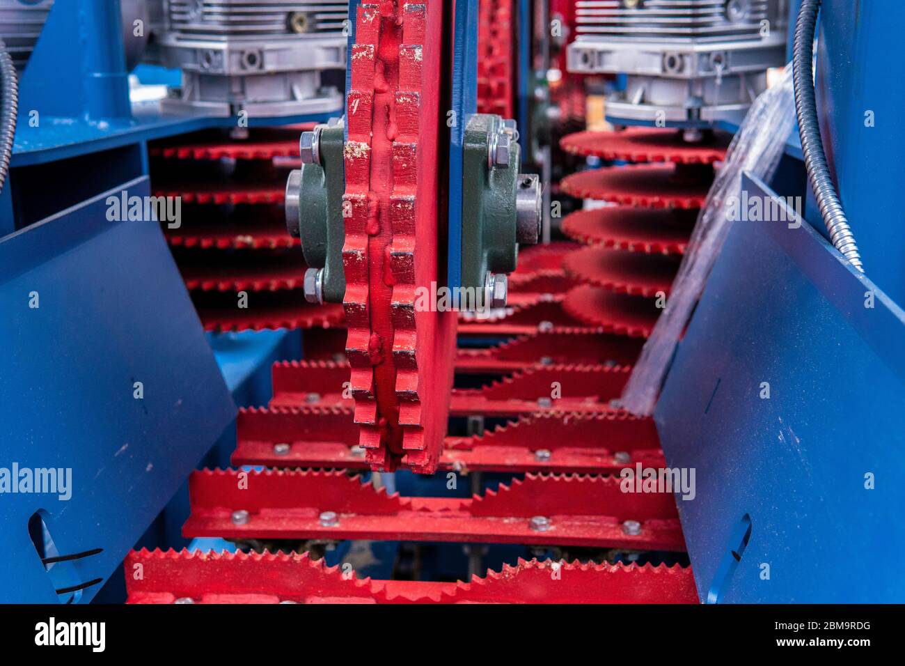 Modern Sawmill. Process of machining logs in equipment sawmill machine ...