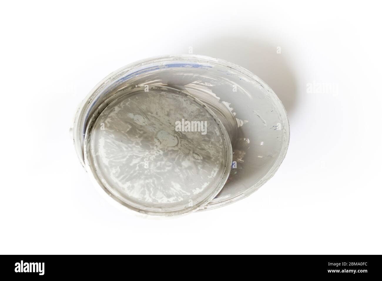 empty bucket for paint against white background Stock Photo Alamy