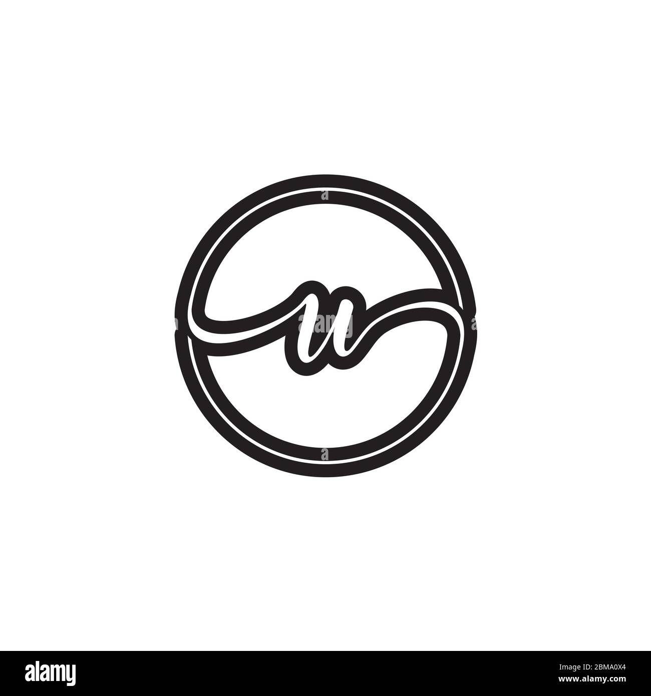 U letter script circle logo design vector Stock Vector Image & Art - Alamy