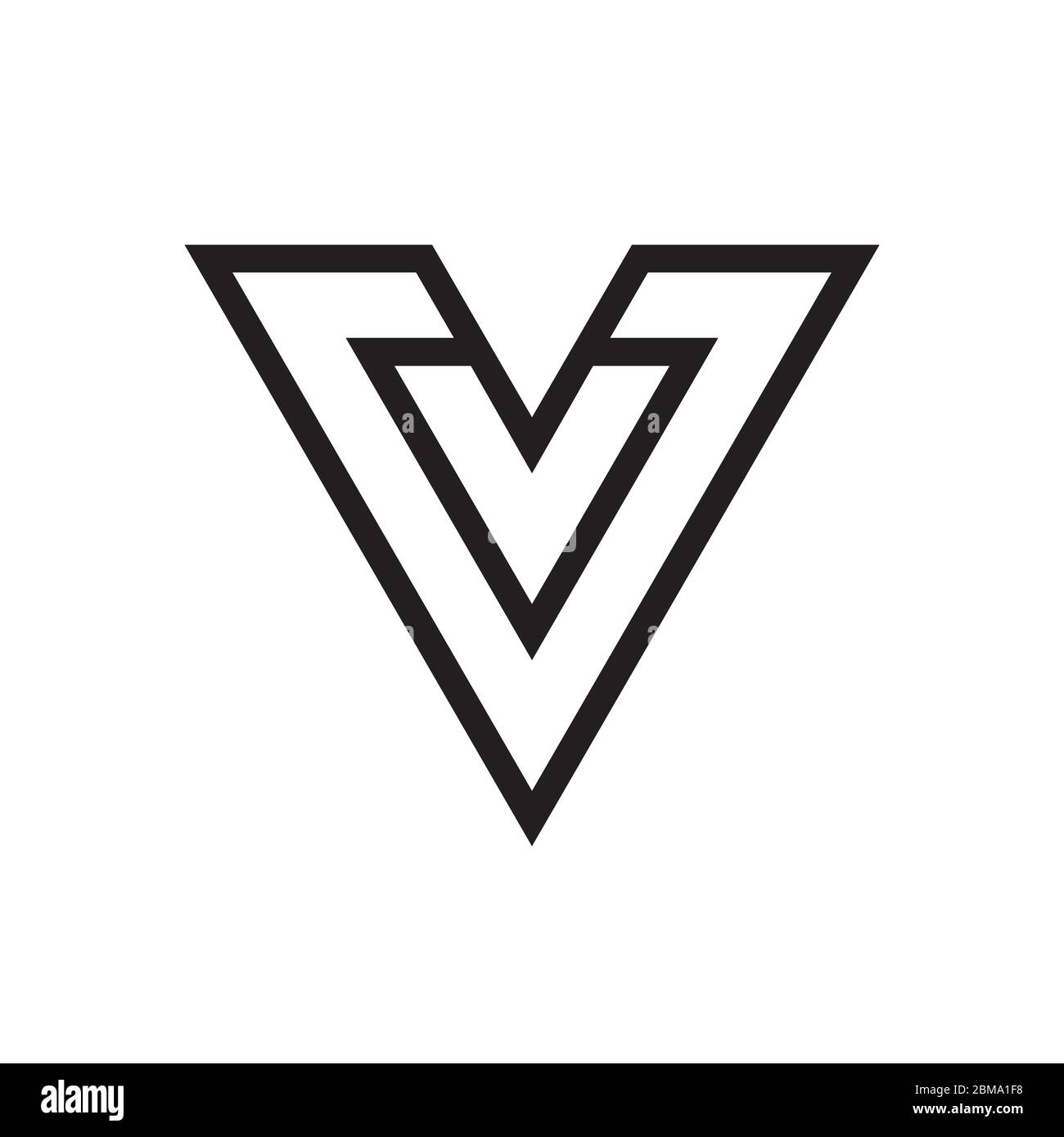V / V V triagle lines logo design vector Stock Vector