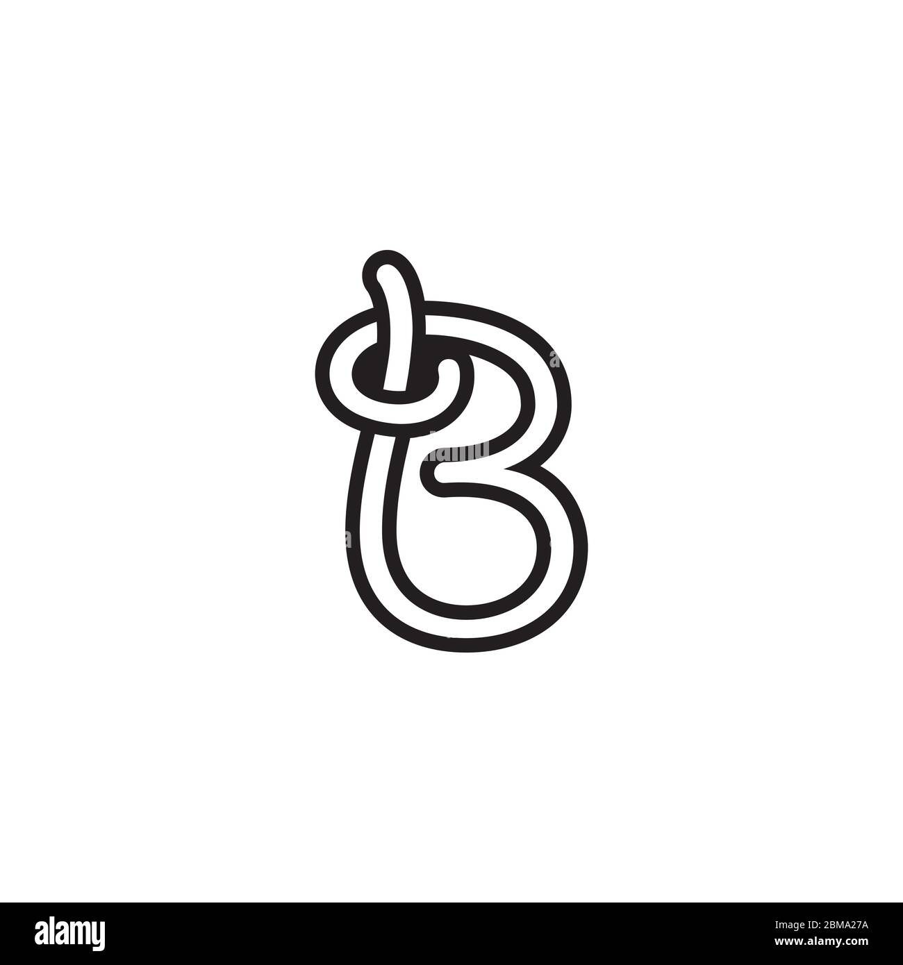 B letter lines noodle design concept Stock Vector