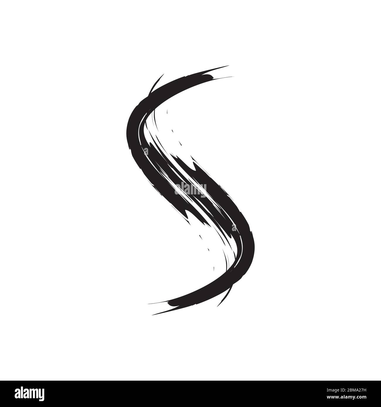 S brush letter logo design vector Stock Vector