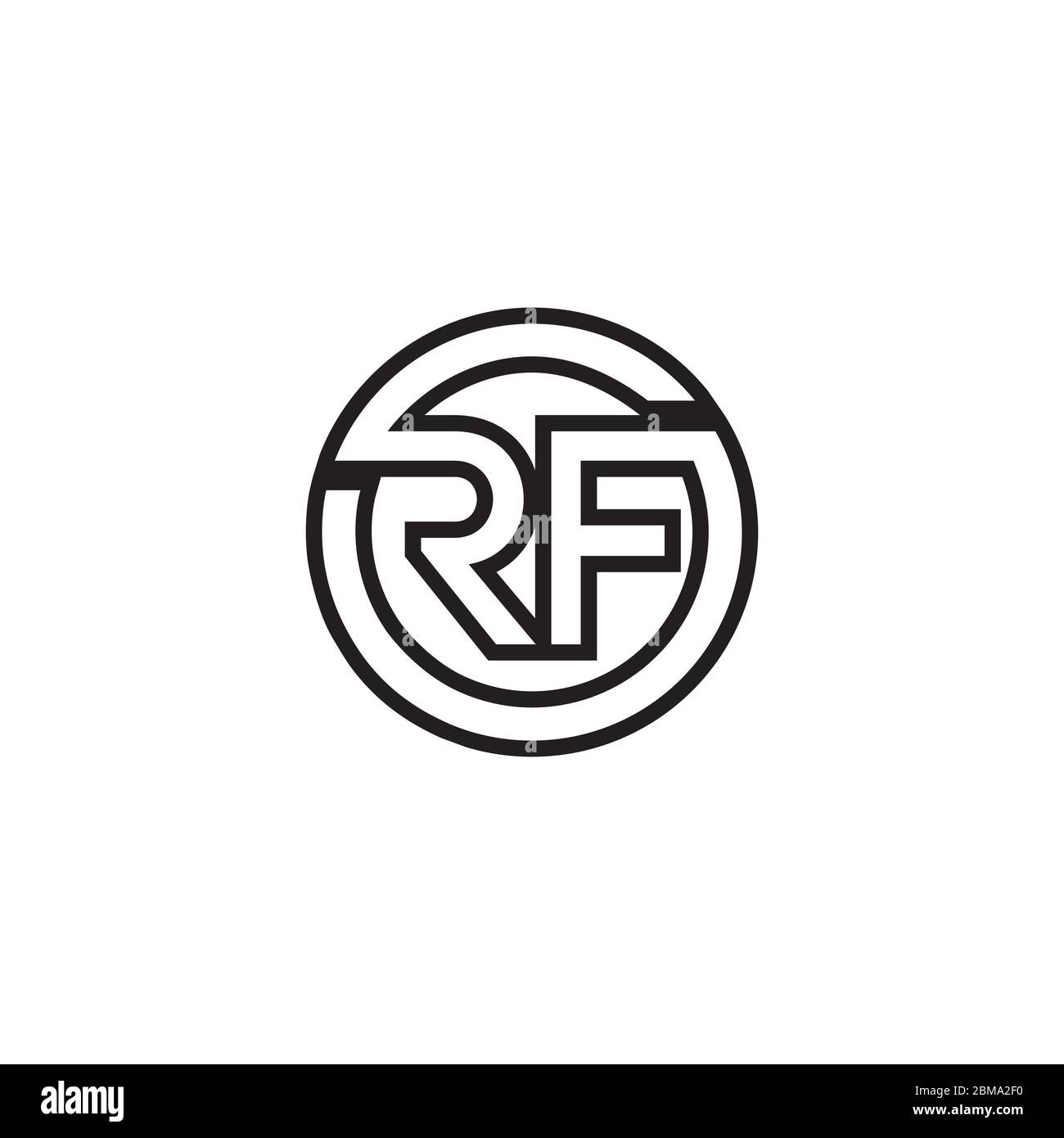 R F letter lines logo design vector Stock Vector Image &amp; Art - Alamy