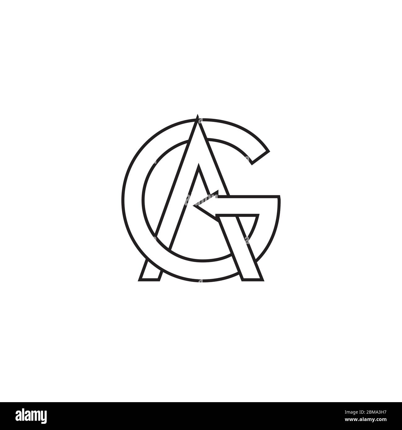 G A / A G letter lines logo design vector Stock Vector
