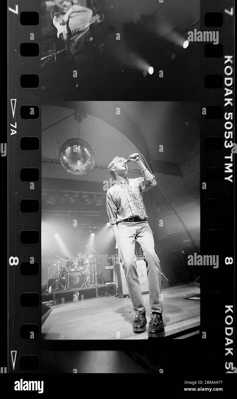 Damon Albarn performing live with Blur at the Event in Brighton. May 23