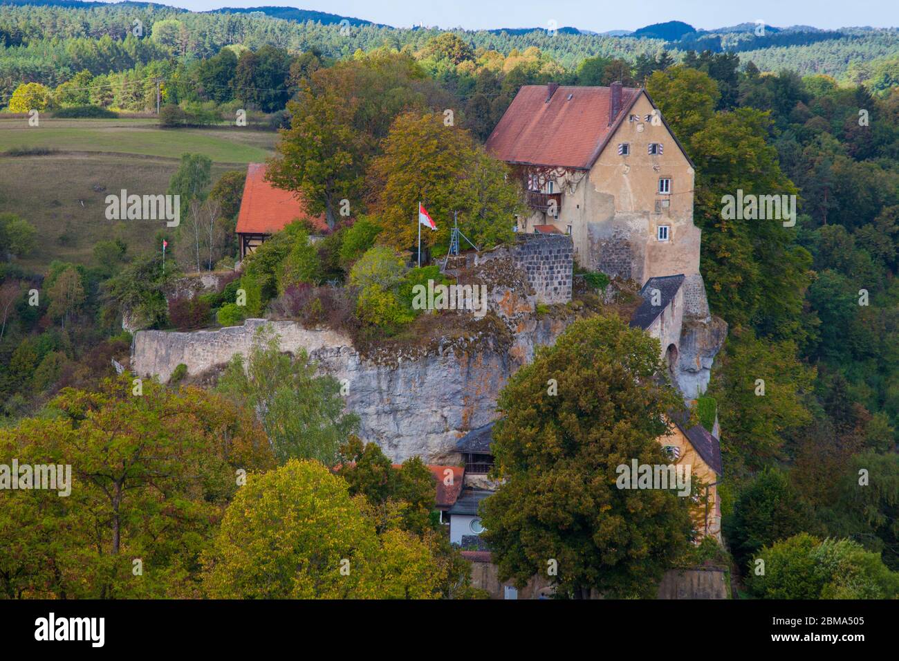 Castle in Pottenstein, Upper Franconia, Bavaria, Germany Stock Photo