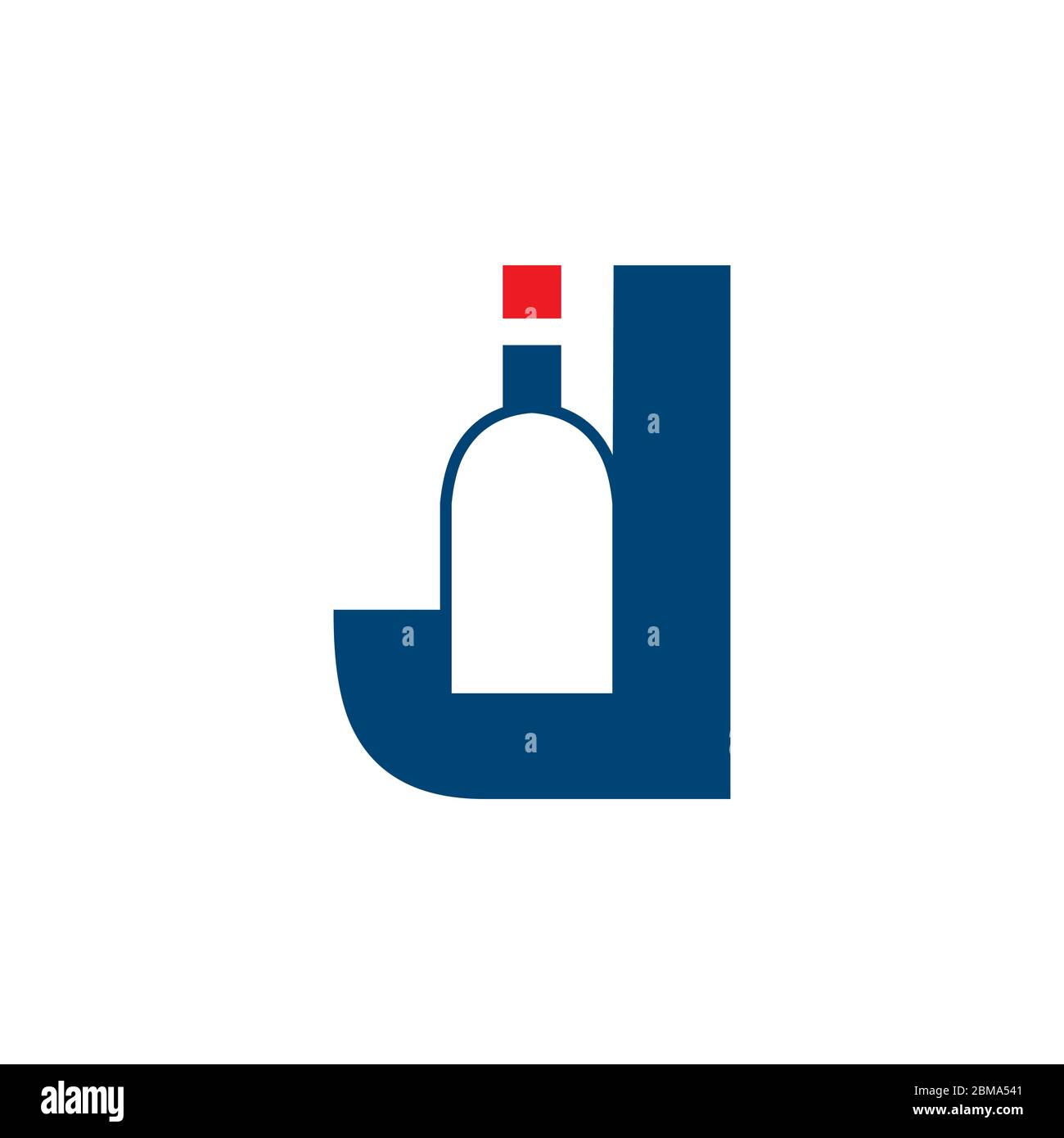 J letter logo bottle design concept Stock Vector