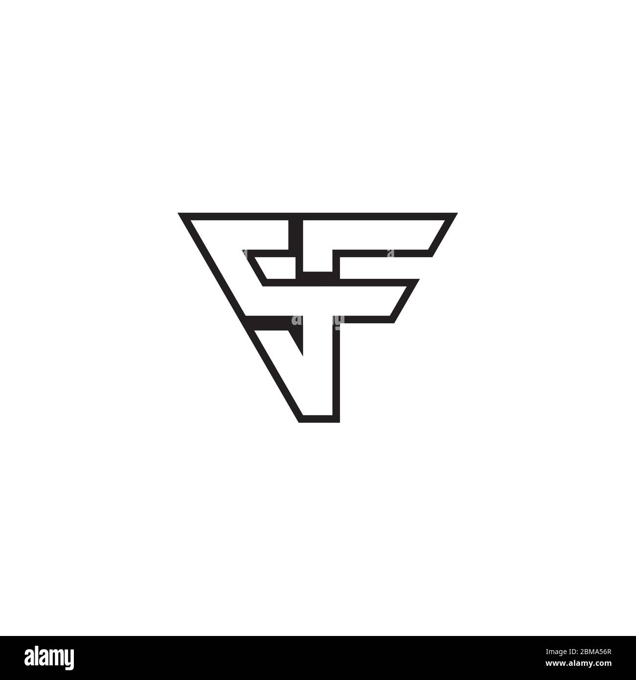 S F initial letter lines logo design vector Stock Vector