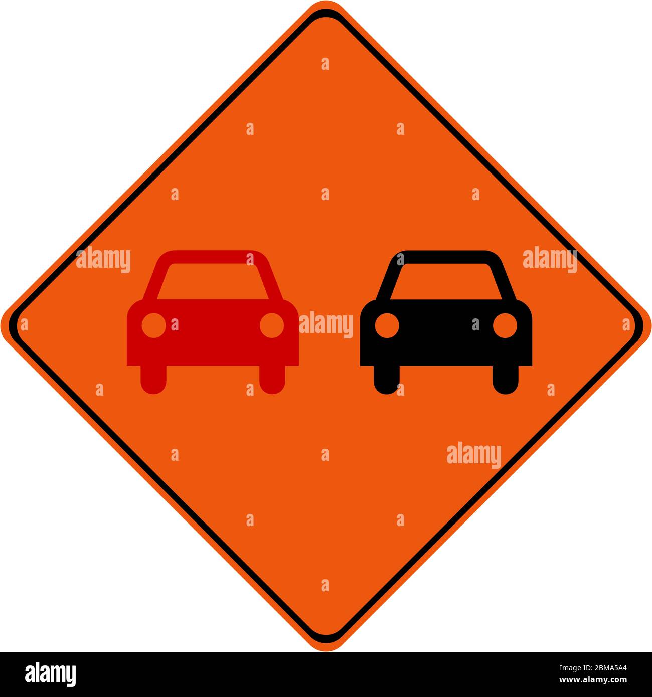 Warning sign with overtaking symbol Stock Photo Alamy