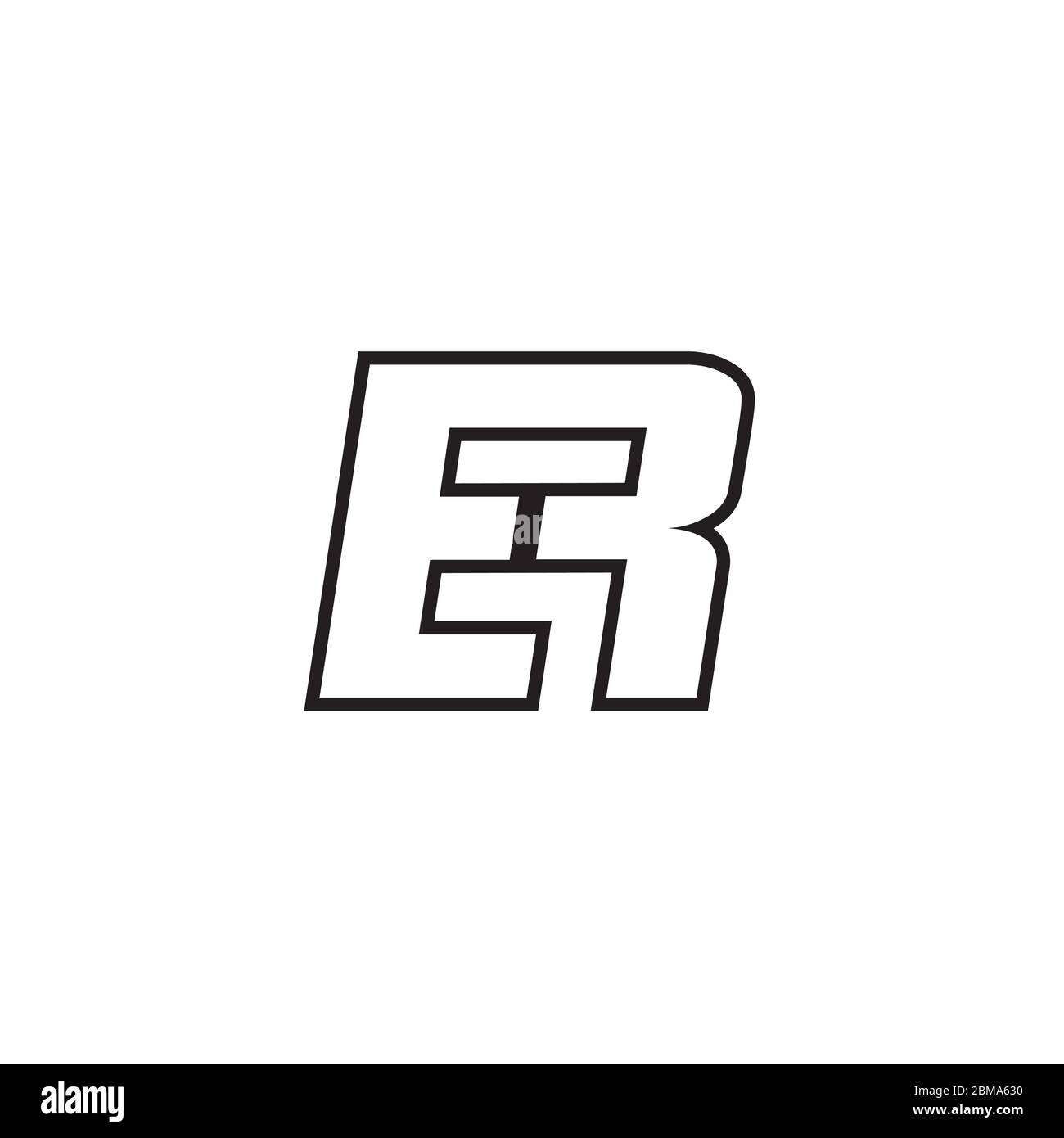 E R letter lines logo design vector Stock Vector