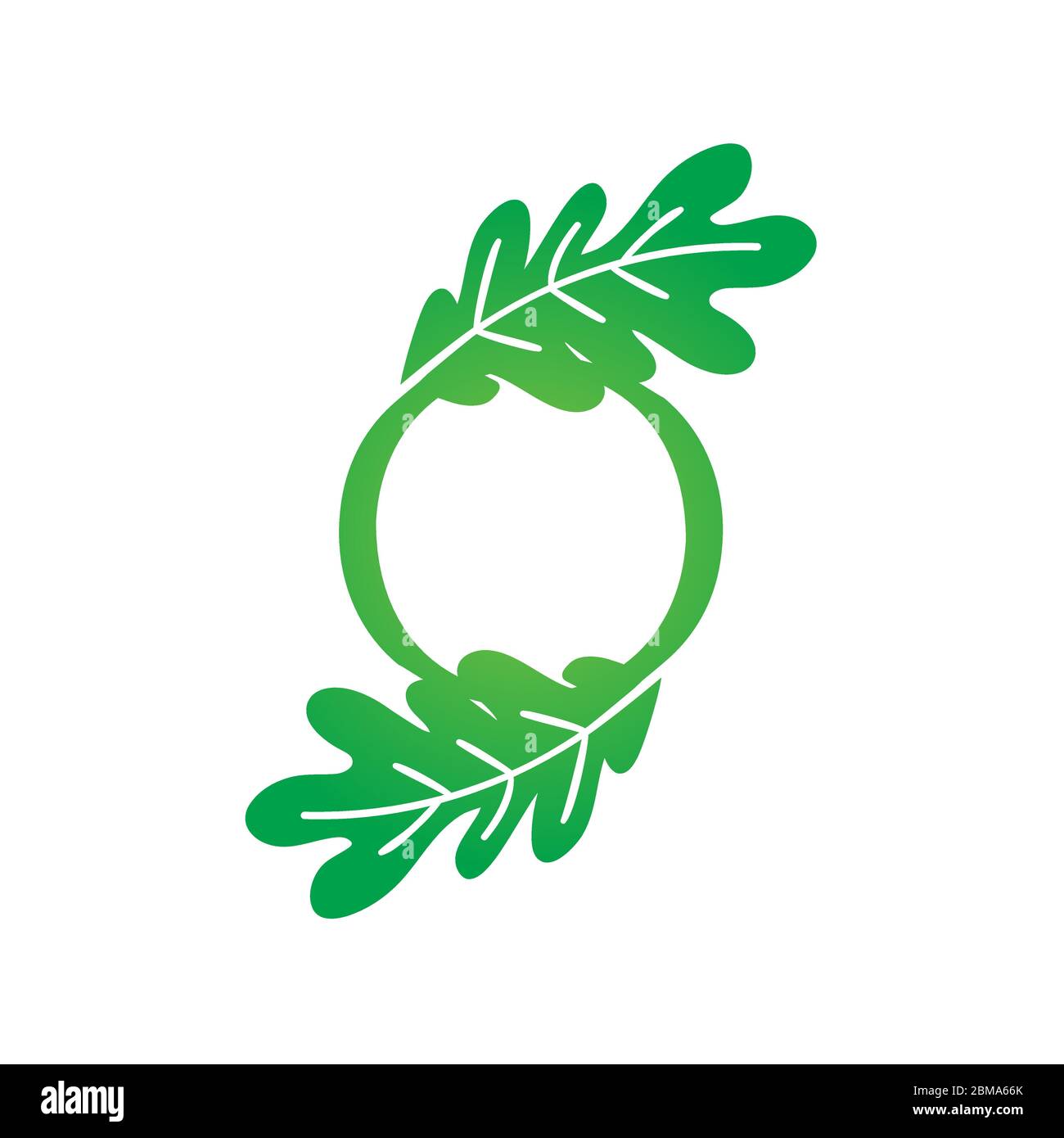 O oak leaf letter logo design concept Stock Vector