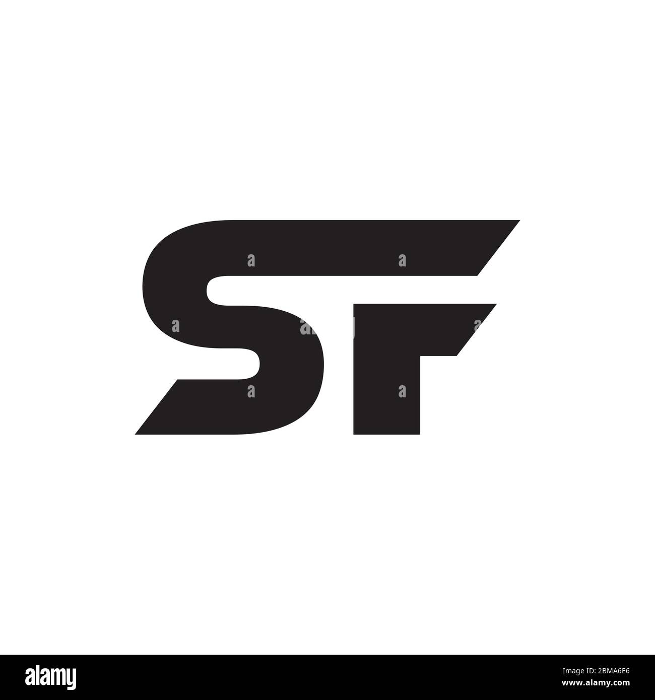 S F initial letter logo design vector Stock Vector