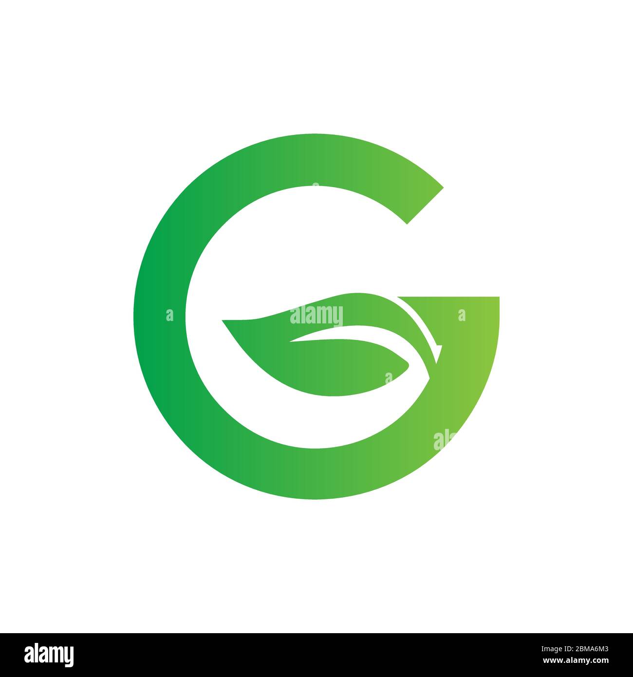 green leaf initial letter G logo design concept Stock Vector