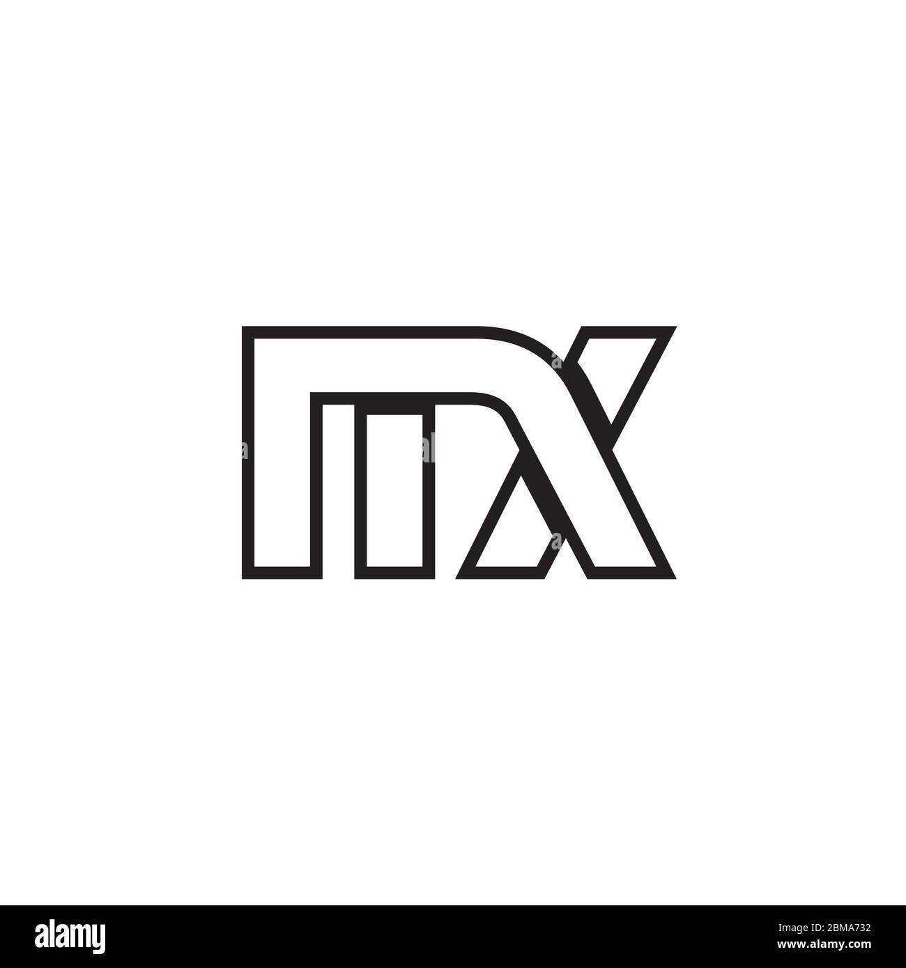 M X lines letter logo design vector Stock Vector