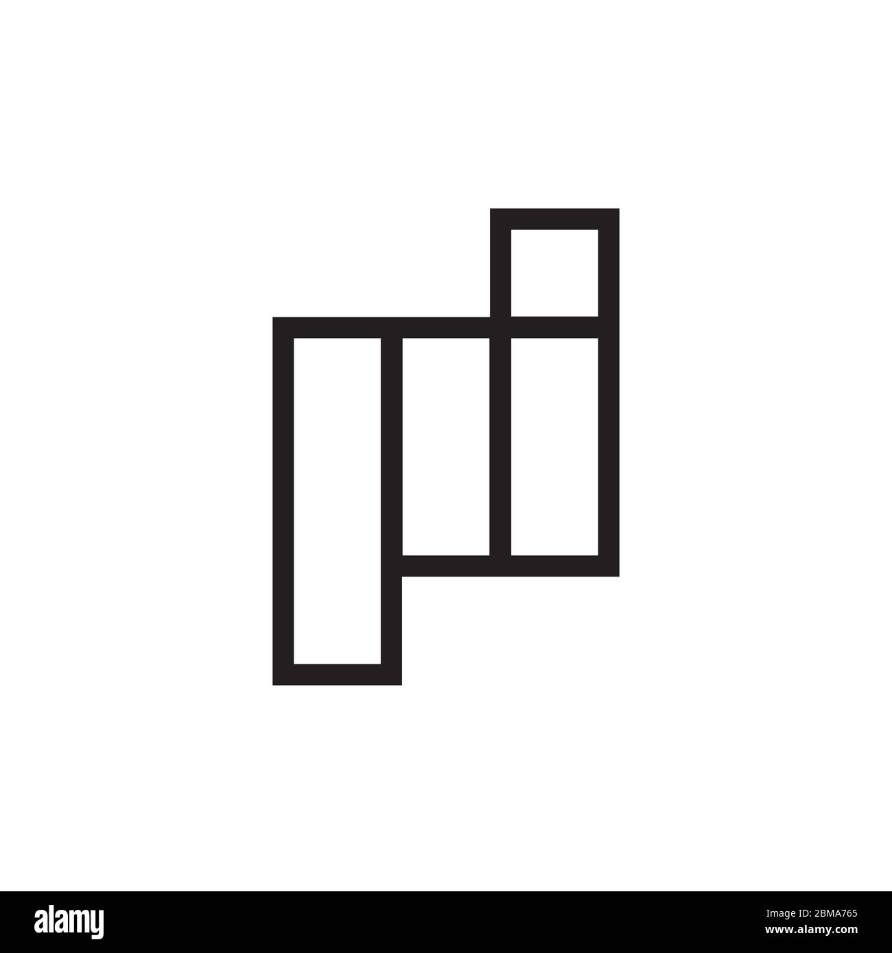 P I letter lines logo design vector Stock Vector