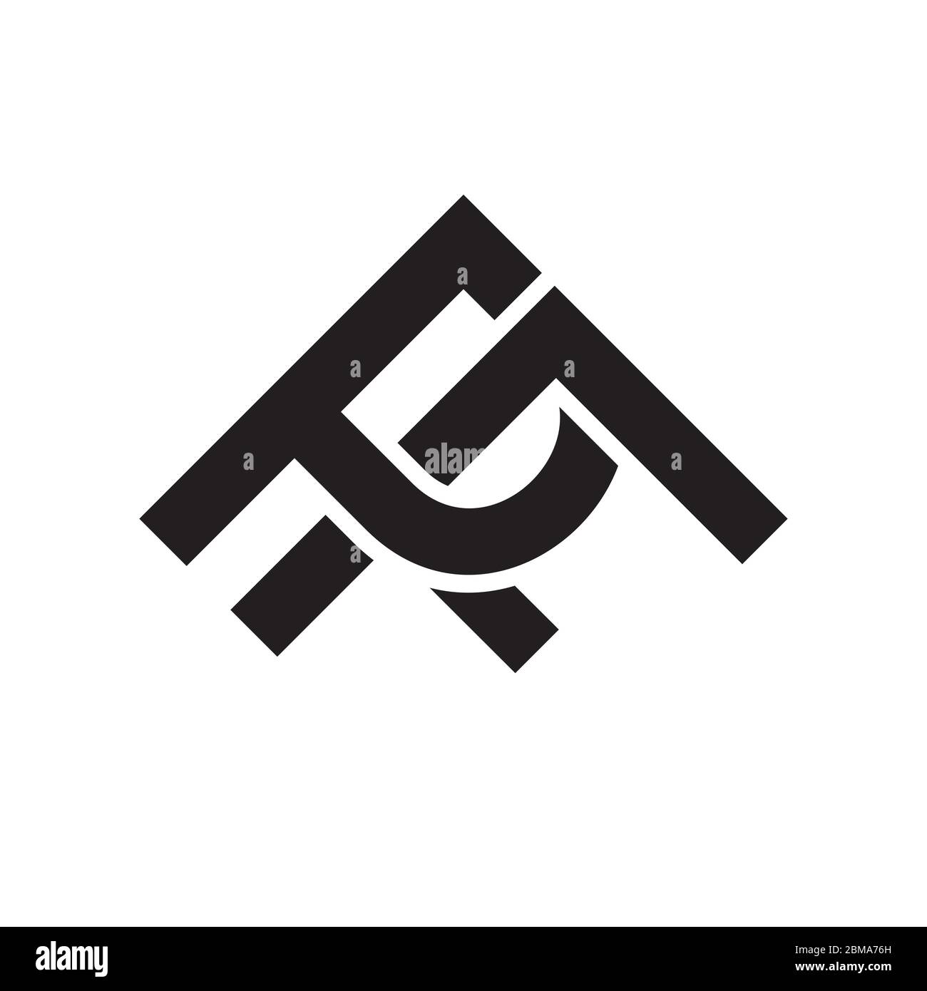 P F letter logo design vector Stock Vector