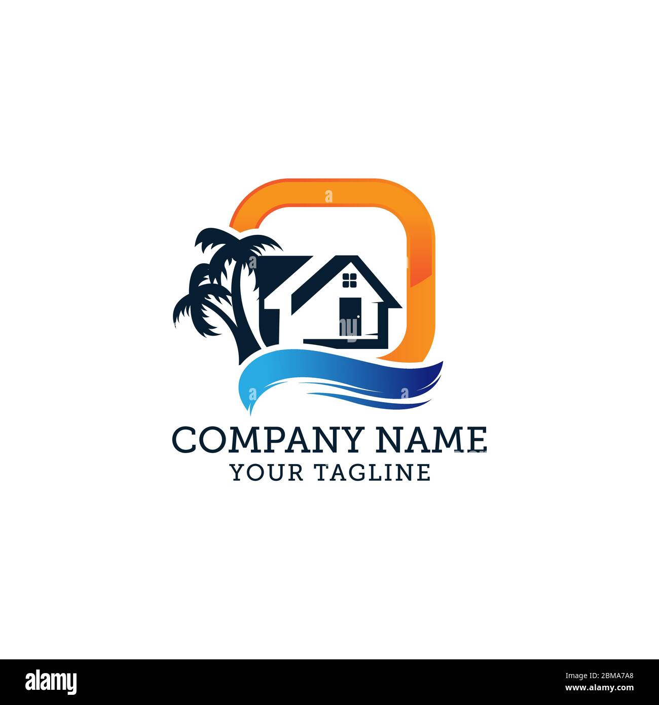orange and blue Travel and hotel logo template. vector eps.10 Stock Vector