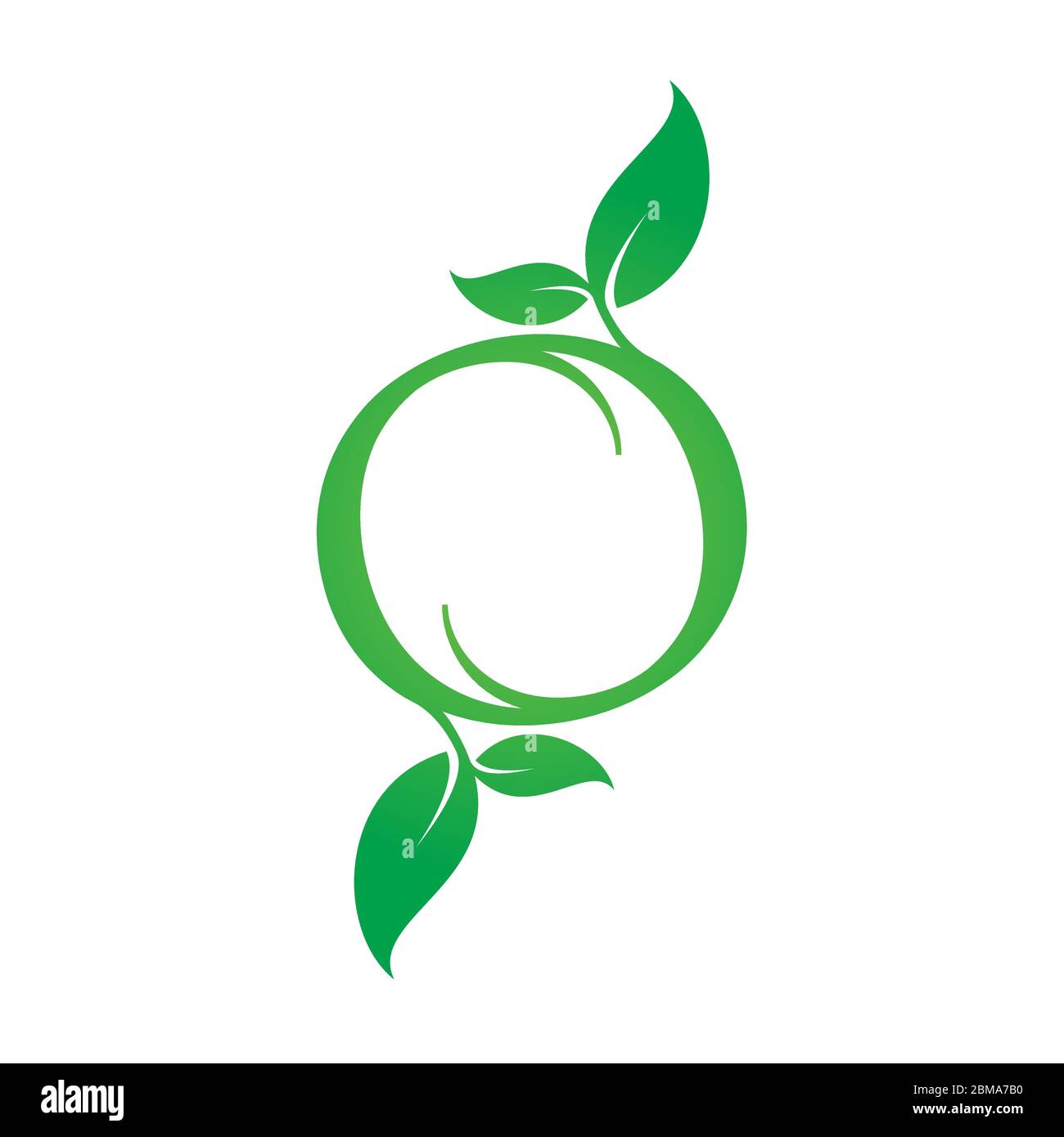 nature leaf O letter logo design concept Stock Vector
