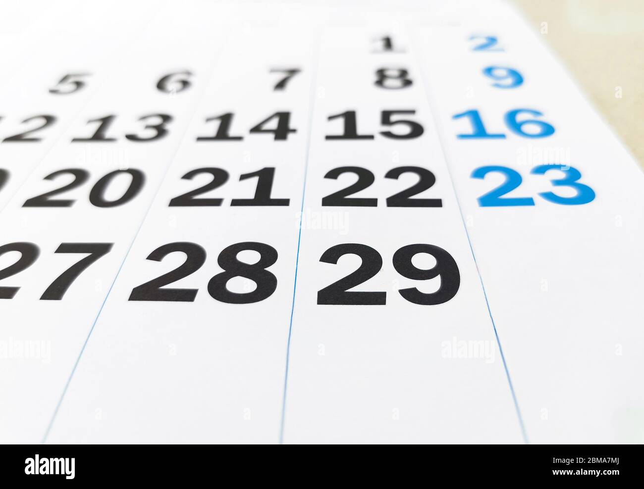 calendar of february in leap year with 29 days Stock Photo Alamy