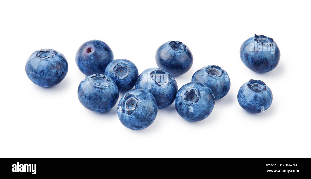 Fresh blueberries isolated on white background. Stock Photo