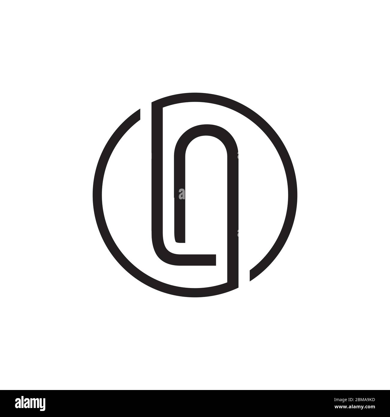 L N circle letter logo design vector Stock Vector