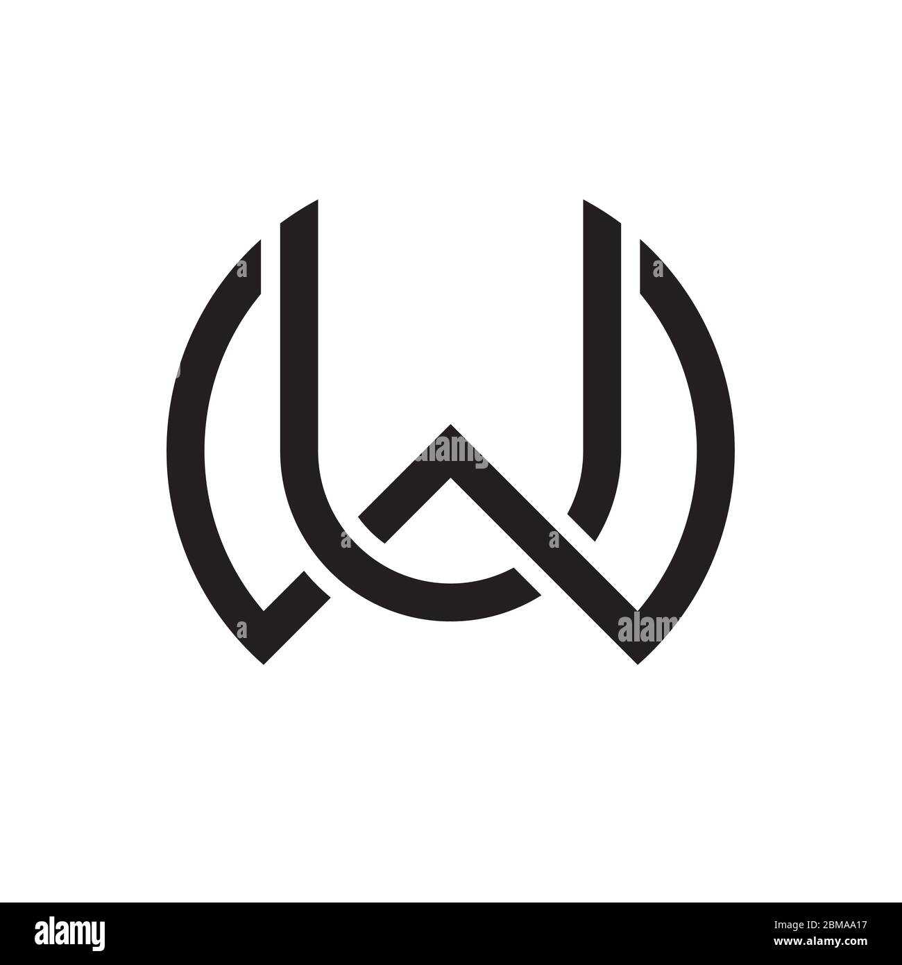 W U / U W letter logo design vector Stock Vector