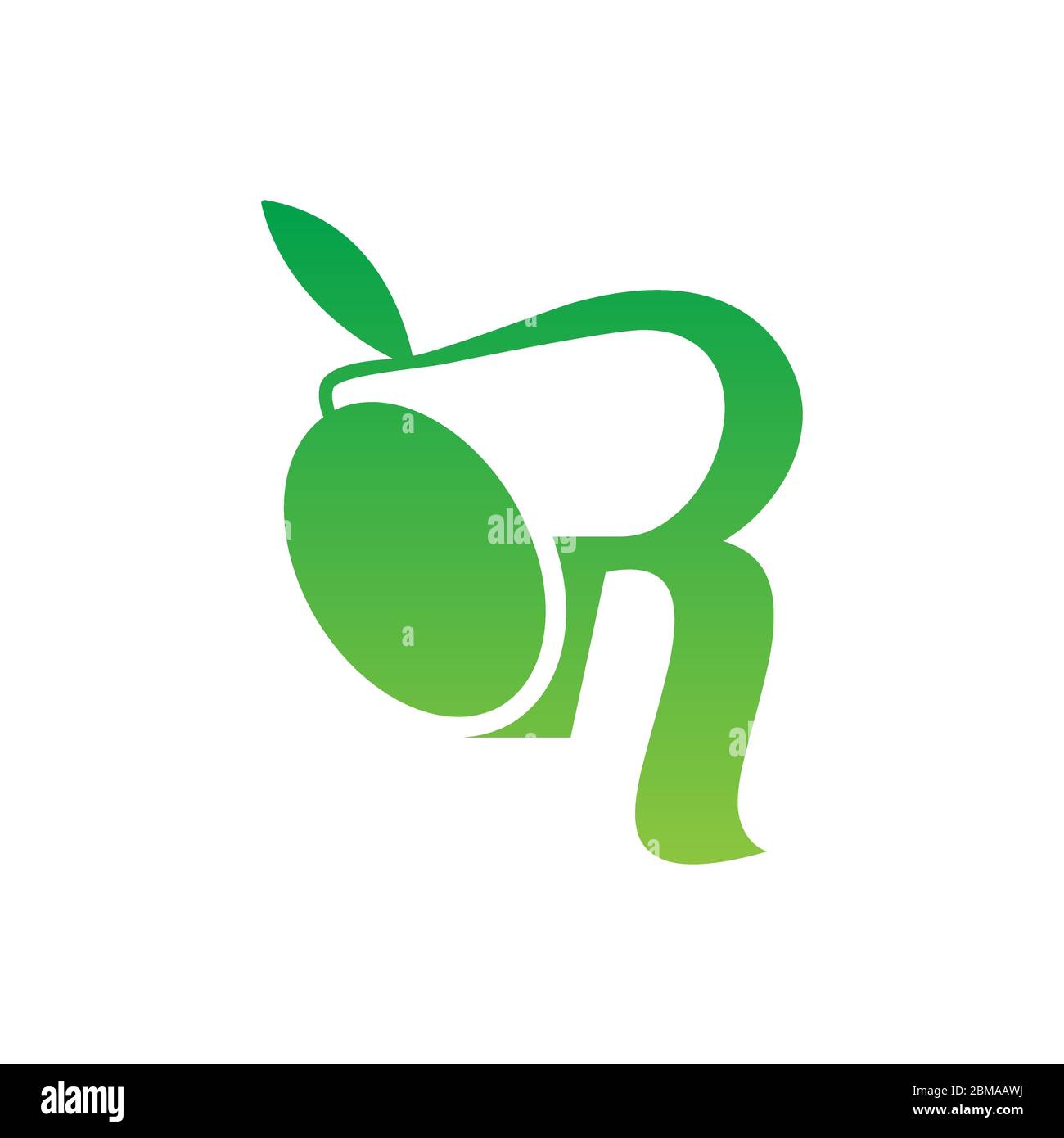R olive letter logo design concept Stock Vector