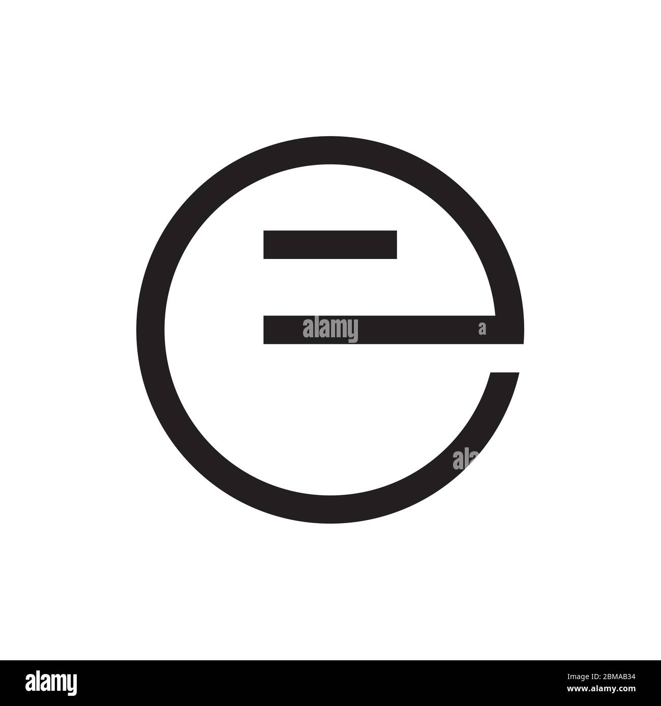 lowercase letter E electirc logo design vector Stock Vector