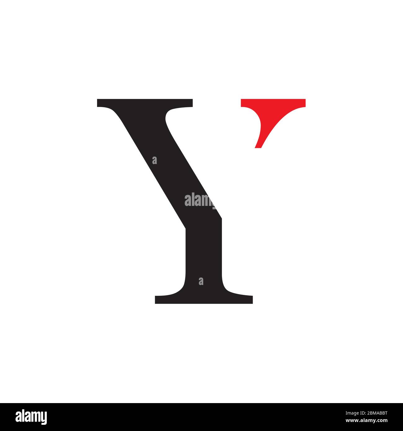 black red Y initial letter logo design vector Stock Vector