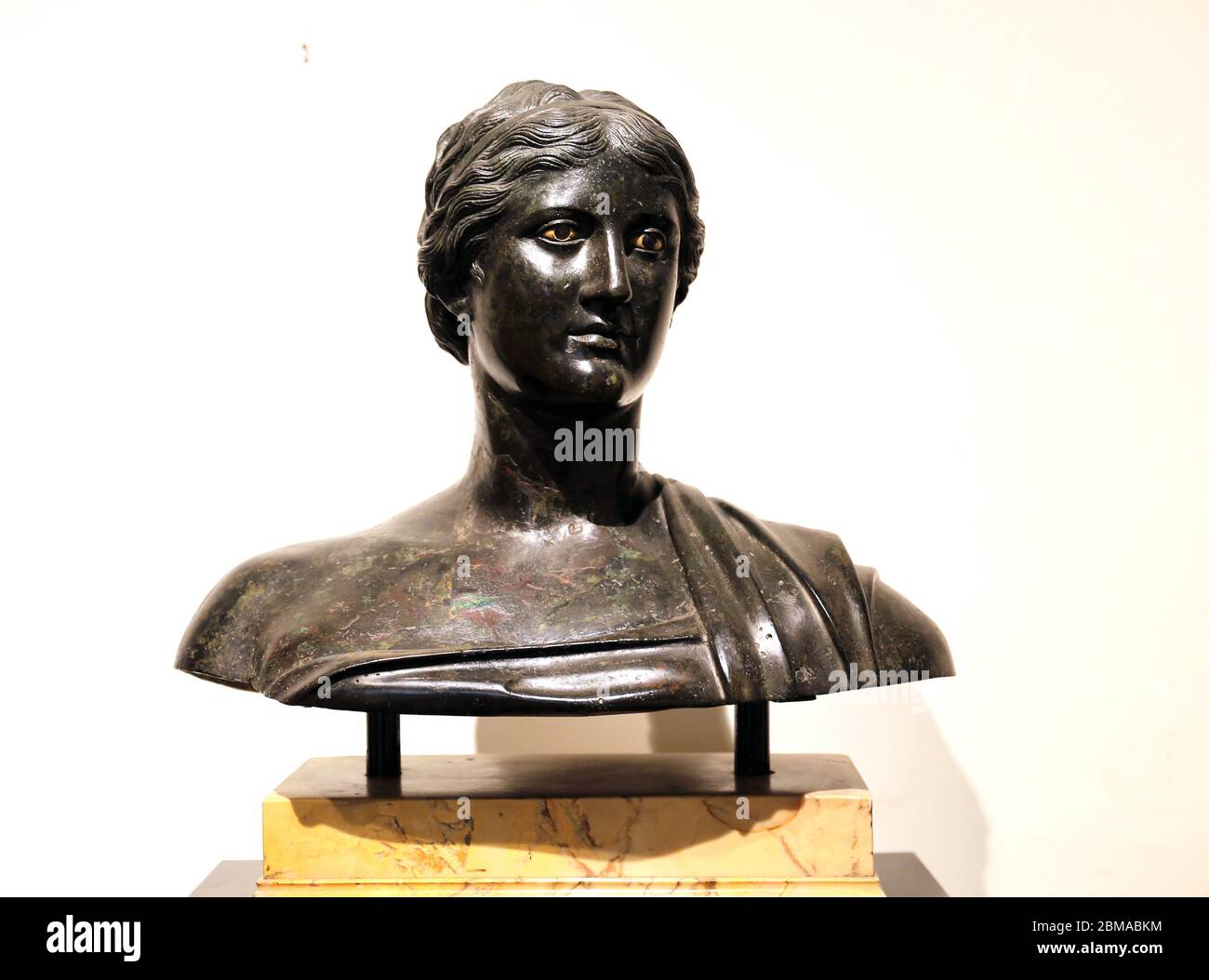 Sappho (C. 620-570 BC) Greek lyric poet. Roman bronze. 1st cent. BC. Villa of Papiry, Ercolano. Naples Archaeological Museum, Italy. Stock Photo