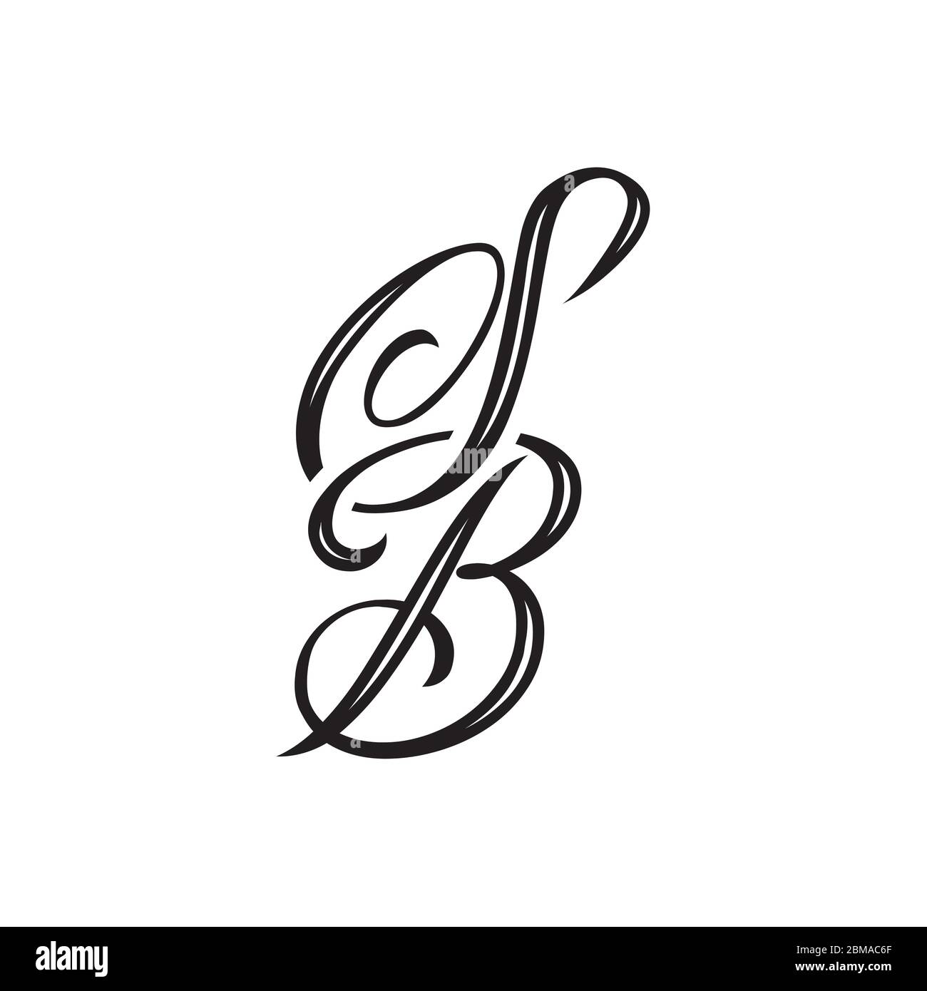 S B tattoo letter design vector Stock Vector Image & Art - Alamy