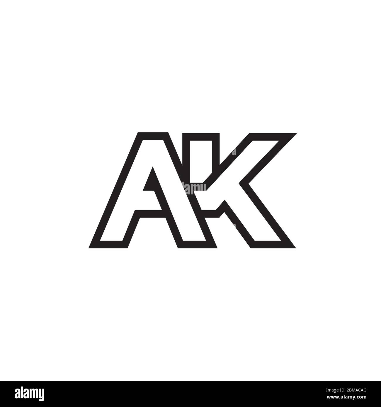 A K lines letter lines logo design vector Stock Vector
