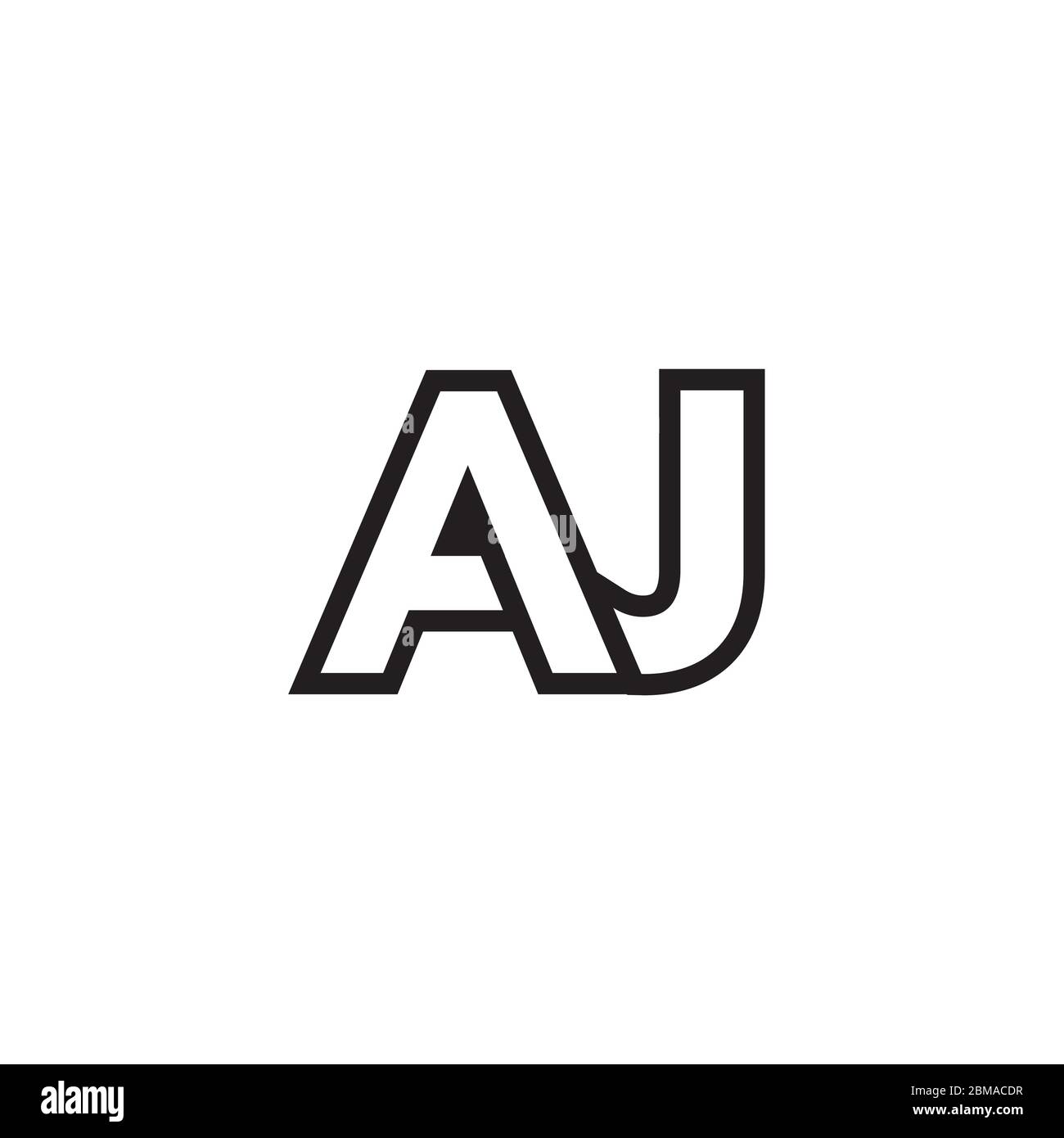A J lines letter lines logo design vector Stock Vector