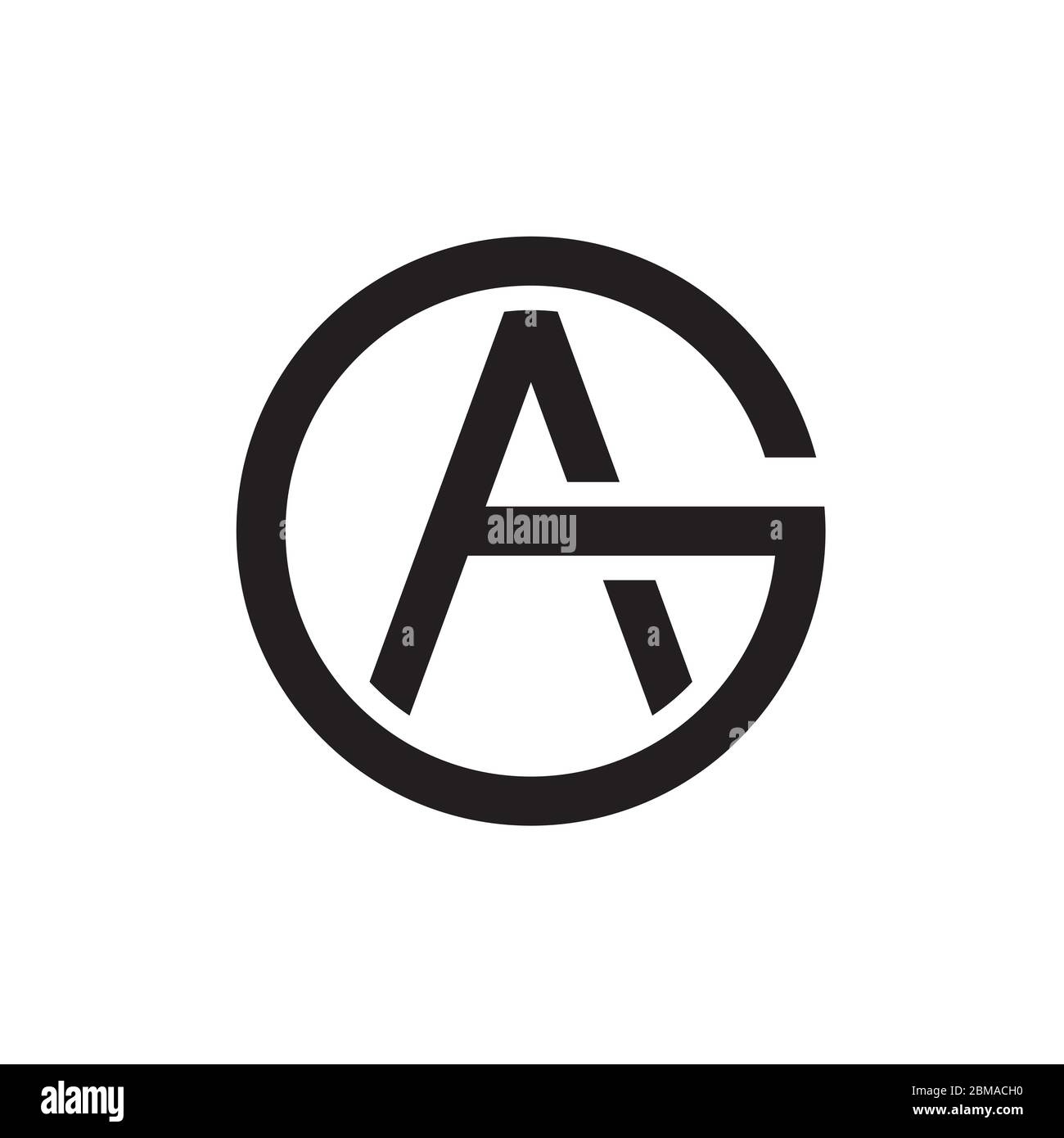 A G / G A circle letter logo design vector Stock Vector