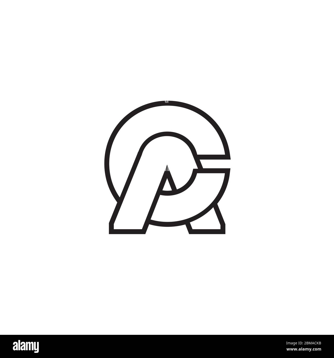 A C / C A letter lines logo design vector Stock Vector