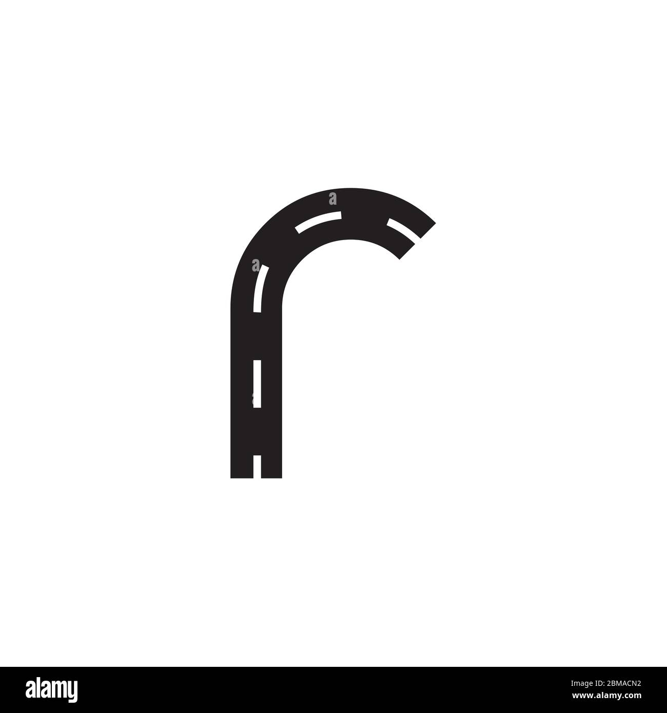 R lowercase letter shape road design concept Stock Vector