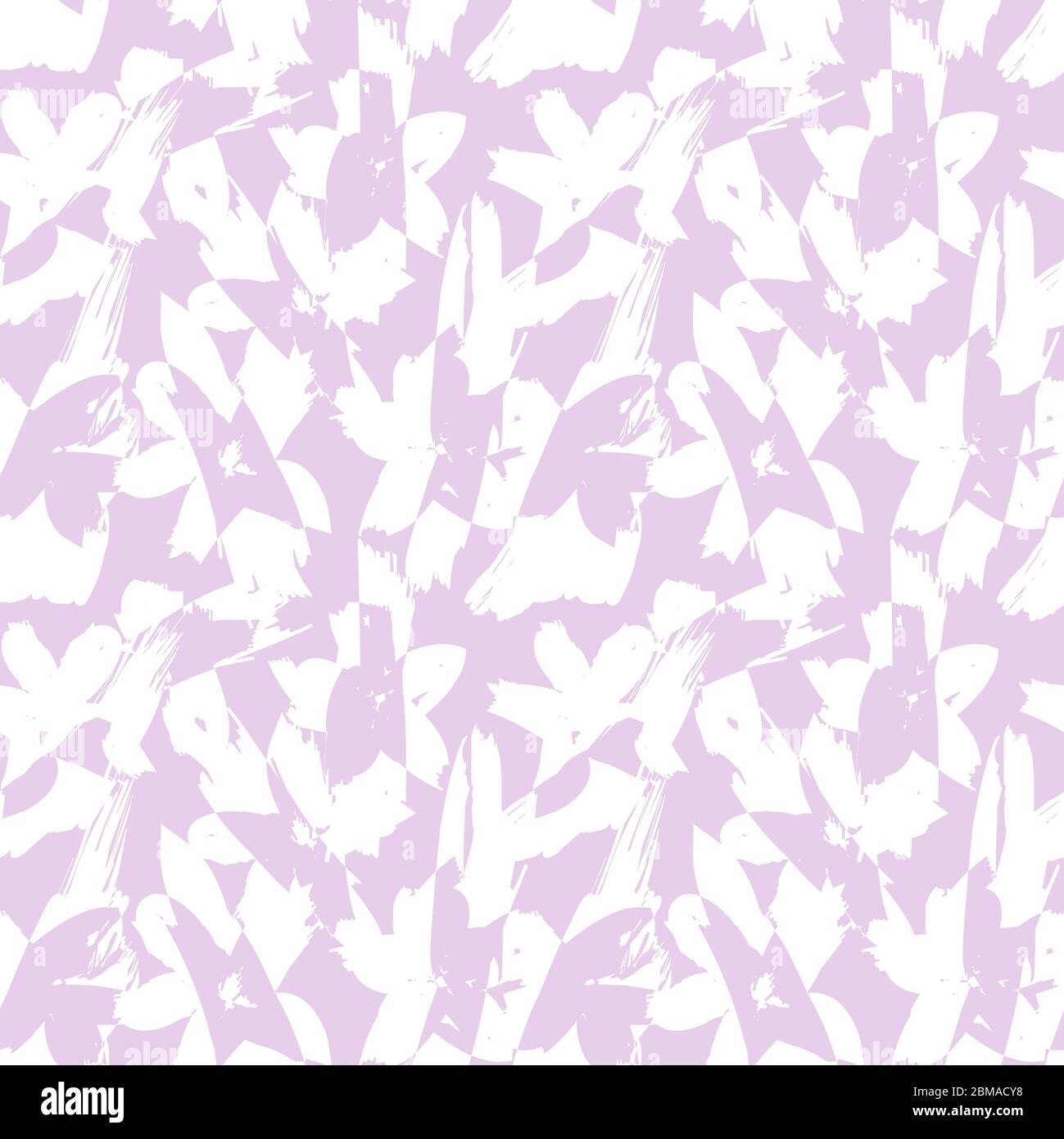 Purple Floral brush strokes seamless pattern background for fashion ...